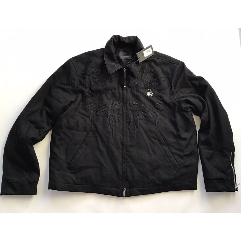 $895 Diesel Men’s Black Gold Wes Wool Jacket Black Loose Fit Size IT-54 / US-44